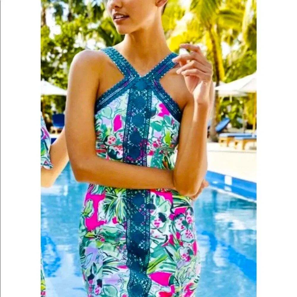 Vena NWT Stretch Shift Dress Early Bloomer Size 4 - Picture 10 of 14